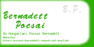 bernadett pocsai business card